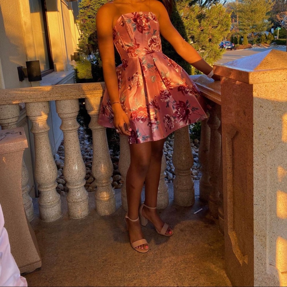 Floral Mauve Wine Color dress